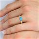 5 - Vera 6x4 mm Oval Shape Blue Topaz and Round Diamond Promise Ring 