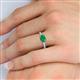 5 - Vera 6x4 mm Oval Shape Emerald and Round Diamond Promise Ring 