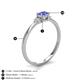 4 - Vera 6x4 mm Oval Shape Tanzanite and Round Diamond Promise Ring 