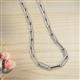 3 - Sandra Medium Rectangle (14.00 x 4.20 mm) Light Weight Paperclip Chain Necklace 