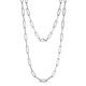 1 - Sandra Large Rectangle (17.00 x 5.30 mm) Light Weight Paperclip Chain Necklace 
