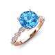 3 - Laila 2.48 ctw Blue Topaz (8.00 mm) Hidden Halo Engagement Ring 
