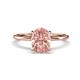 1 - Morgan 1.74 ctw Oval Shape Morganite (9x7 mm) with Prong Studded Diamond Solitaire Plus Engagement Ring 