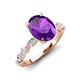 3 - Laila 2.48 ctw Amethyst Oval Shape (9x7 mm) Hidden Halo Engagement Ring 