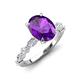 3 - Laila 2.48 ctw Amethyst Oval Shape (9x7 mm) Hidden Halo Engagement Ring 