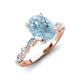 3 - Laila 2.23 ctw Aquamarine Oval Shape (9x7 mm) Hidden Halo Engagement Ring 