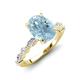 3 - Laila 2.23 ctw Aquamarine Oval Shape (9x7 mm) Hidden Halo Engagement Ring 