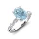 3 - Laila 2.23 ctw Aquamarine Oval Shape (9x7 mm) Hidden Halo Engagement Ring 