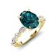 3 - Laila 2.73 ctw London Blue Topaz Oval Shape (9x7 mm) Hidden Halo Engagement Ring 