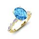 3 - Laila 2.98 ctw Blue Topaz Oval Shape (9x7 mm) Hidden Halo Engagement Ring 