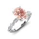 3 - Laila 2.13 ctw Morganite Oval Shape (9x7 mm) Hidden Halo Engagement Ring 