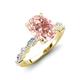 3 - Laila 2.13 ctw Morganite Oval Shape (9x7 mm) Hidden Halo Engagement Ring 