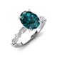3 - Laila 2.73 ctw London Blue Topaz Oval Shape (9x7 mm) Hidden Halo Engagement Ring 