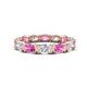 1 - Abigail 2.59 ctw Oval Shape Pink Sapphire and Lab Grown Diamond Comfort Fit Eternity Band 