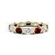 1 - Abigail 2.45 ctw Oval Shape Red Garnet and Lab Grown Diamond Comfort Fit Eternity Band 