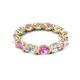 5 - Abigail 2.59 ctw Oval Shape Pink Sapphire and Lab Grown Diamond Comfort Fit Eternity Band 