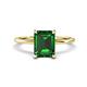 1 - Morgan 2.05 ctw Center Created Emerald with Prong Studded Natural Diamond Solitaire Plus Engagement Ring 