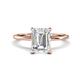 1 - Morgan 1.95 ctw Center Moissanite Emerald Shape with Prong Studded Natural Diamond Solitaire Plus Engagement Ring 