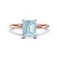 4 - Morgan 2.15 ctw Center Aquamarine Emerald Shape with Prong Studded Natural Diamond Solitaire Plus Engagement Ring 