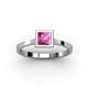 2 - Elcie 0.85 ct Created Pink Sapphire Solitaire Ring  