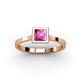 2 - Elcie 0.85 ct Created Pink Sapphire Solitaire Ring  