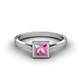 3 - Elcie 0.85 ct Created Pink Sapphire Solitaire Ring  