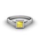 3 - Elcie 0.85 ct Created Yellow Sapphire Solitaire Ring  