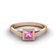 3 - Elcie 0.85 ct Created Pink Sapphire Solitaire Ring  