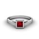 3 - Elcie 0.85 ct Created Ruby Solitaire Ring  