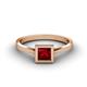 3 - Elcie 0.85 ct Created Ruby Solitaire Ring  