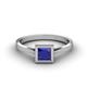 3 - Elcie 0.85 ct Created Blue Sapphire Solitaire Ring  