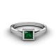 3 - Elcie 0.97 ct Created Emerald Solitaire Ring  