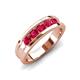 4 - Aaron 0.50 ctw Ruby 5 Stone Men Wedding Band (5 mm) 