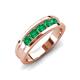 4 - Aaron 0.50 ctw Emerald 5 Stone Men Wedding Band (5 mm) 