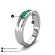 5 - Aaron 0.50 ctw Emerald 5 Stone Men Wedding Band (5 mm) 