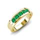 4 - Aaron 0.50 ctw Emerald 5 Stone Men Wedding Band (5 mm) 