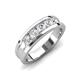 4 - Aaron 0.53 ctw White Sapphire 5 Stone Men Wedding Band (5 mm) 