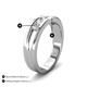 5 - Aaron 0.53 ctw White Sapphire 5 Stone Men Wedding Band (5 mm) 