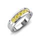 4 - Aaron 0.53 ctw Yellow Sapphire 5 Stone Men Wedding Band (5 mm) 