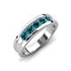 4 - Aaron 0.50 ctw Blue Diamond 5 Stone Men Wedding Band (5 mm) 