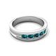 6 - Aaron 0.50 ctw Blue Diamond 5 Stone Men Wedding Band (5 mm) 