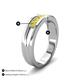 5 - Aaron 0.50 ctw Yellow Diamond 5 Stone Men Wedding Band (5 mm) 