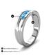 5 - Aaron 0.45 ctw Blue Topaz 5 Stone Men Wedding Band (5 mm) 