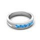 6 - Aaron 0.45 ctw Blue Topaz 5 Stone Men Wedding Band (5 mm) 