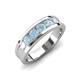 4 - Aaron 0.40 ctw Aquamarine 5 Stone Men Wedding Band (5 mm) 