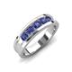 4 - Aaron 0.40 ctw Iolite 5 Stone Men Wedding Band (5 mm) 