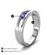 5 - Aaron 0.40 ctw Iolite 5 Stone Men Wedding Band (5 mm) 
