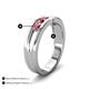 5 - Aaron 0.24 ctw Pink Tourmaline 5 Stone Men Wedding Band (5 mm) 