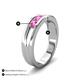 5 - Aaron 0.51 ctw Pink Sapphire 5 Stone Men Wedding Band (5 mm) 