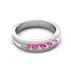 6 - Aaron 0.51 ctw Pink Sapphire 5 Stone Men Wedding Band (5 mm) 